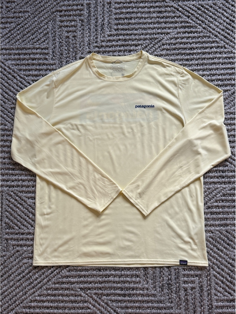 Patagonia Capilene Cool Daily Long Sleeve Shirt - Light Yellow, Size L
